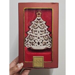 Lenox Porcelain Bright Christmas Tree Tea Light Candle Holder